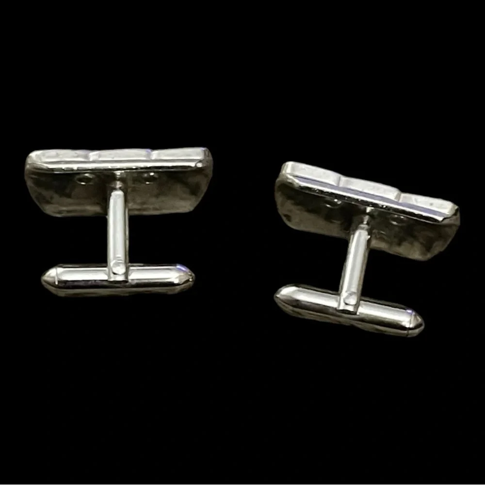 Vintage Mens Silver Metal Swank Cufflinks Oval Link Tubular Oval Links Classic